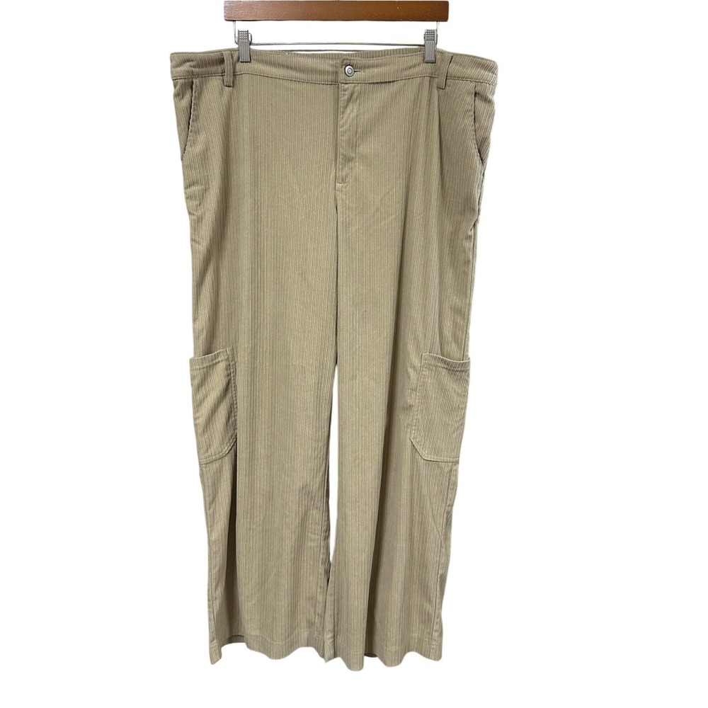 Wild Fable Womens Tan Corduroy Cargo Pants Wide Leg High Rise XXL Beige Utility